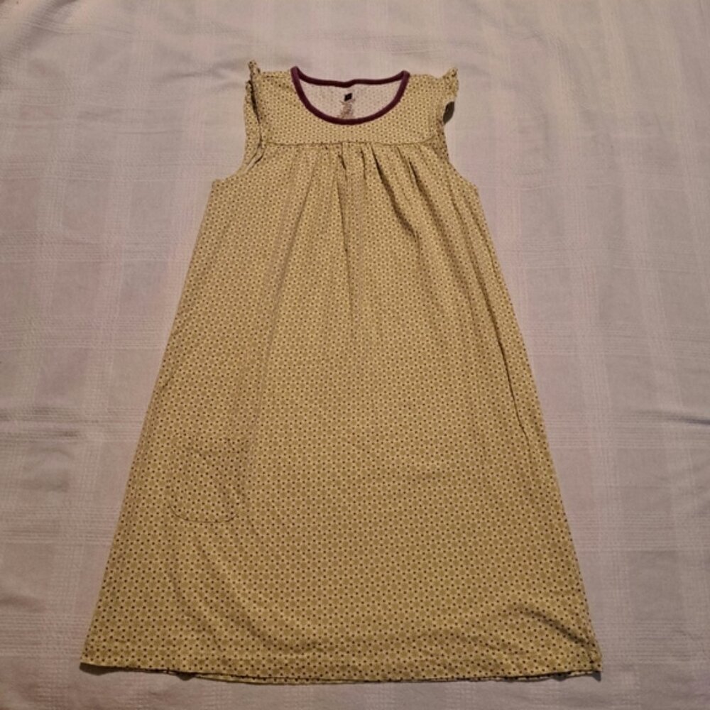 Tea Collection girls size 12 2 tone green  purple & white design VGUC